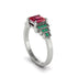Ruby Geometric Princess Cut Engagement Ring - Thea No. 27
