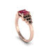 Ruby Geometric Princess Cut Engagement Ring - Thea No. 41