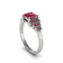 Ruby Geometric Princess Cut Engagement Ring - Thea No. 57