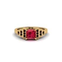 Ruby Geometric Princess Cut Engagement Ring - Thea No. 40 image 1