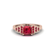 Ruby Geometric Princess Cut Engagement Ring - Thea No. 56 image 1