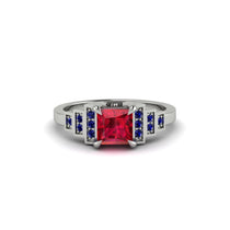 Ruby Geometric Princess Cut Engagement Ring - Thea No. 72 image 1