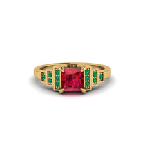 Ruby Geometric Princess Cut Engagement Ring - Thea No. 25 image 1