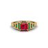 Ruby Geometric Princess Cut Engagement Ring - Thea No. 25