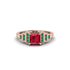 Ruby Geometric Princess Cut Engagement Ring - Thea No. 26 image 1