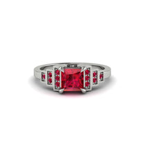 Ruby Geometric Princess Cut Engagement Ring - Thea No. 57 image 1