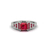 Ruby Geometric Princess Cut Engagement Ring - Thea No. 57