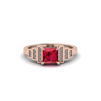 Ruby Geometric Princess Cut Engagement Ring - Thea No. 11 image 1