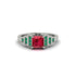 Ruby Geometric Princess Cut Engagement Ring - Thea No. 27 image 1