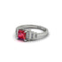 Ruby Geometric Princess Cut Engagement Ring - Thea No. 12 image 3
