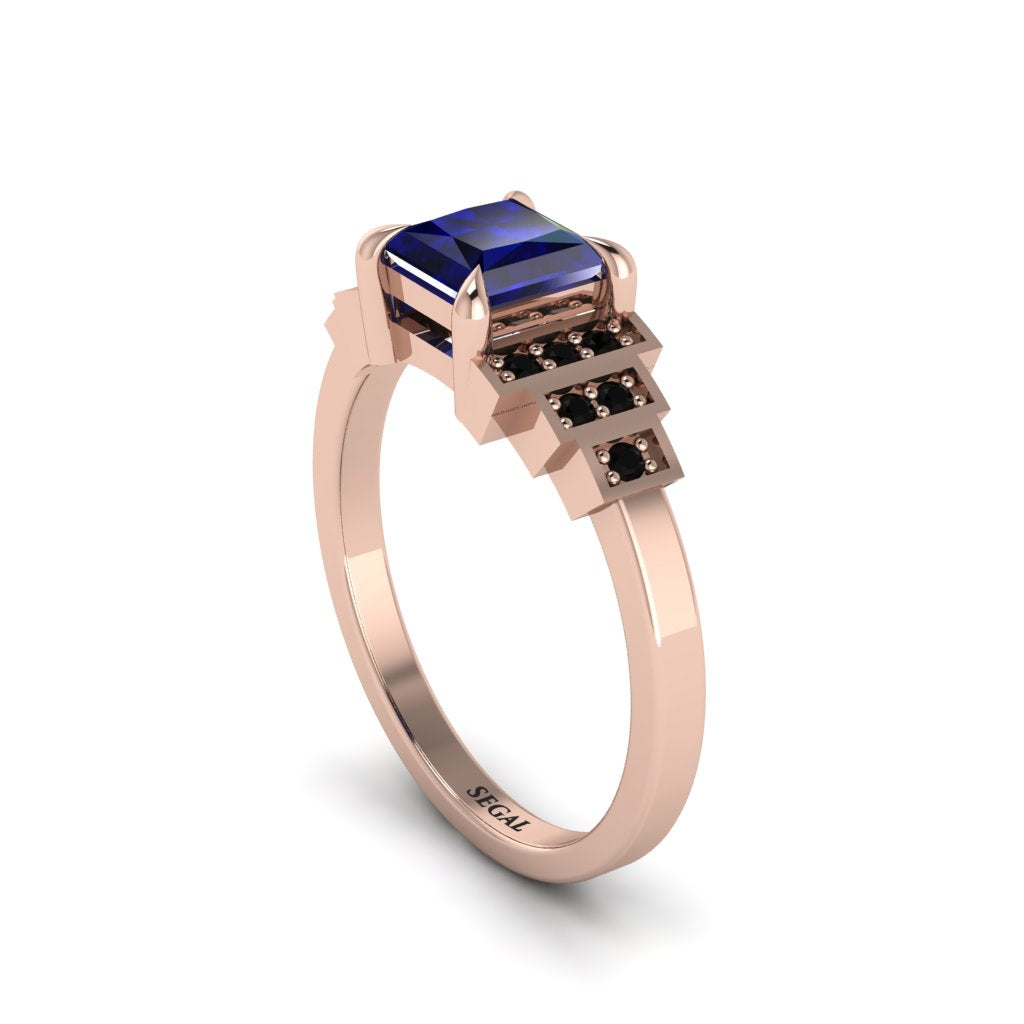 Sapphire Geometric Princess Cut Engagement Ring - Thea No. 44