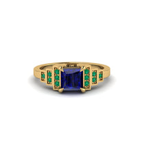Sapphire Geometric Princess Cut Engagement Ring - Thea No. 28 image 1