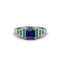 Sapphire Geometric Princess Cut Engagement Ring - Thea No. 30 image 1