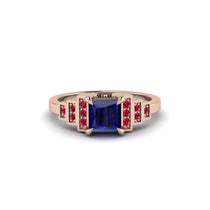 Sapphire Geometric Princess Cut Engagement Ring - Thea No. 59 image 1