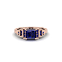Sapphire Geometric Princess Cut Engagement Ring - Thea No. 74 image 1