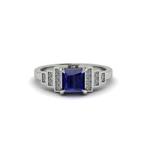 Sapphire Geometric Princess Cut Engagement Ring - Thea No. 15 image 1