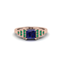 Sapphire Geometric Princess Cut Engagement Ring - Thea No. 29 image 1