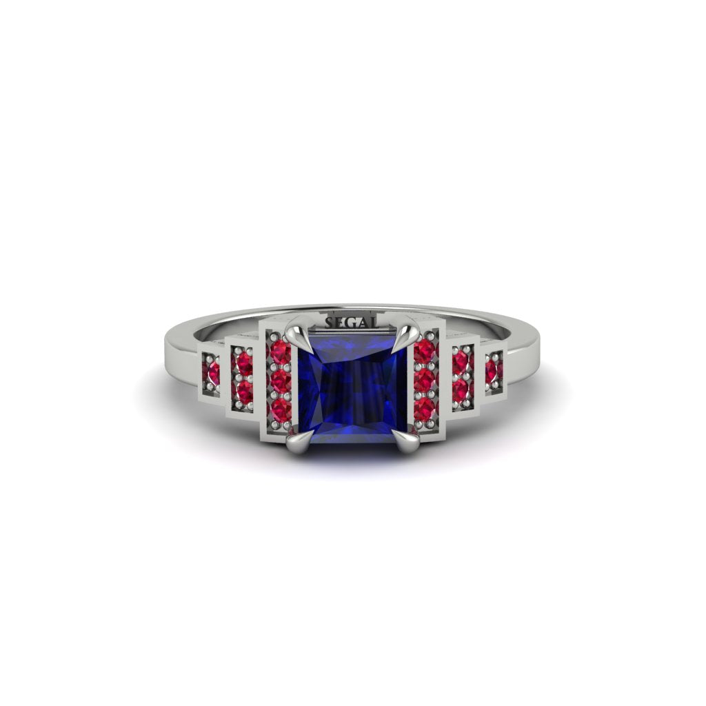 Sapphire Geometric Princess Cut Engagement Ring - Thea No. 60