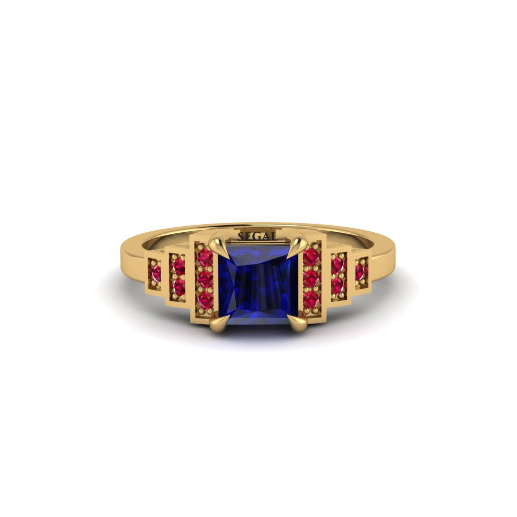 Sapphire Geometric Princess Cut Engagement Ring - Thea No. 58