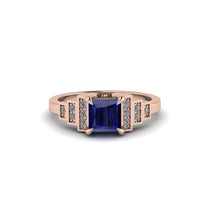 Sapphire Geometric Princess Cut Engagement Ring - Thea No. 14 image 1
