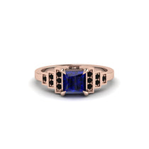 Sapphire Geometric Princess Cut Engagement Ring - Thea No. 44 image 1