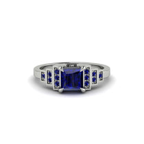 Sapphire Geometric Princess Cut Engagement Ring - Thea No. 75 image 1