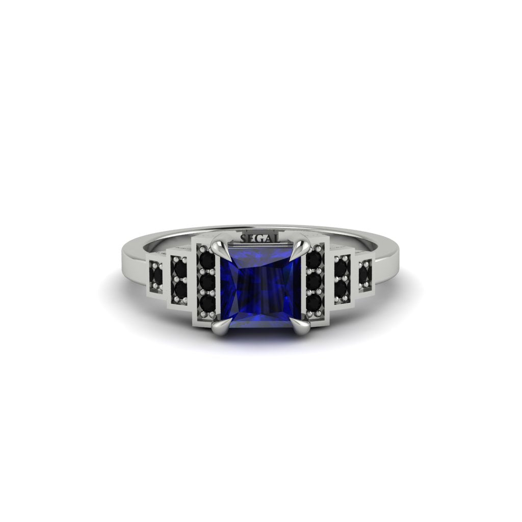 Sapphire Geometric Princess Cut Engagement Ring - Thea No. 45