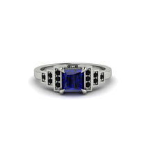 Sapphire Geometric Princess Cut Engagement Ring - Thea No. 45 image 1
