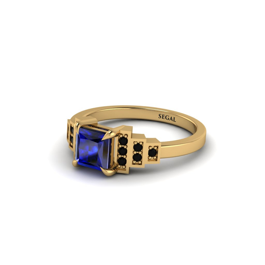 Sapphire Geometric Princess Cut Engagement Ring - Thea No. 43