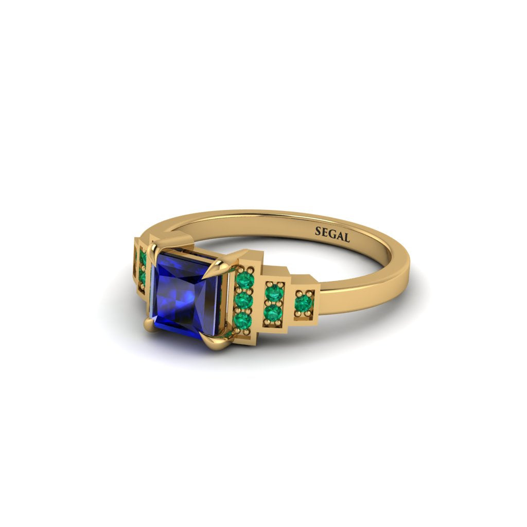 Sapphire Geometric Princess Cut Engagement Ring - Thea No. 28