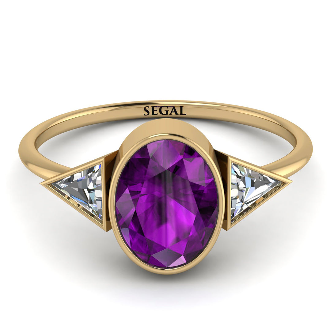 Geometrical Bezel Amethyst Ring - Trinity No. 301