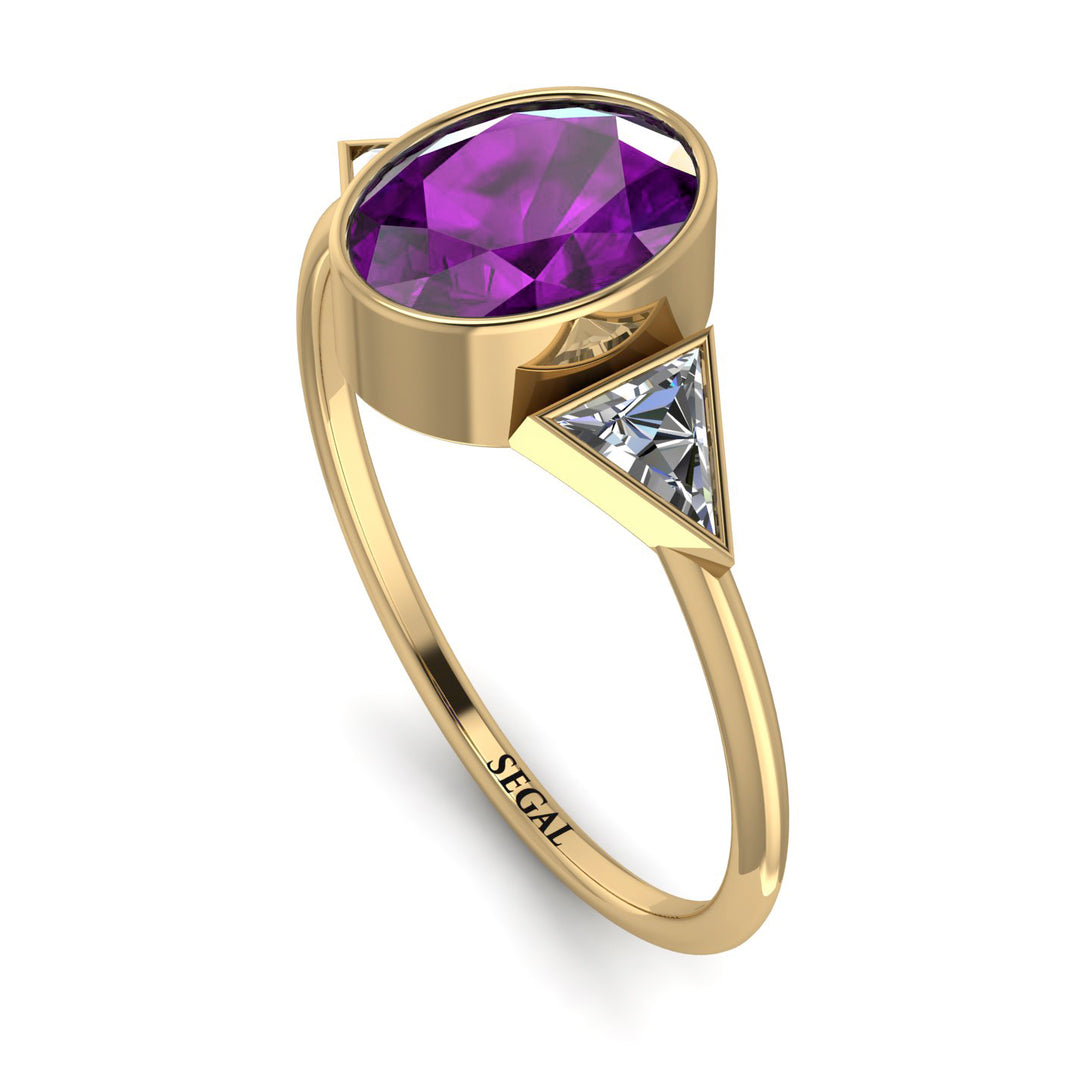 Geometrical Bezel Amethyst Ring - Trinity No. 301
