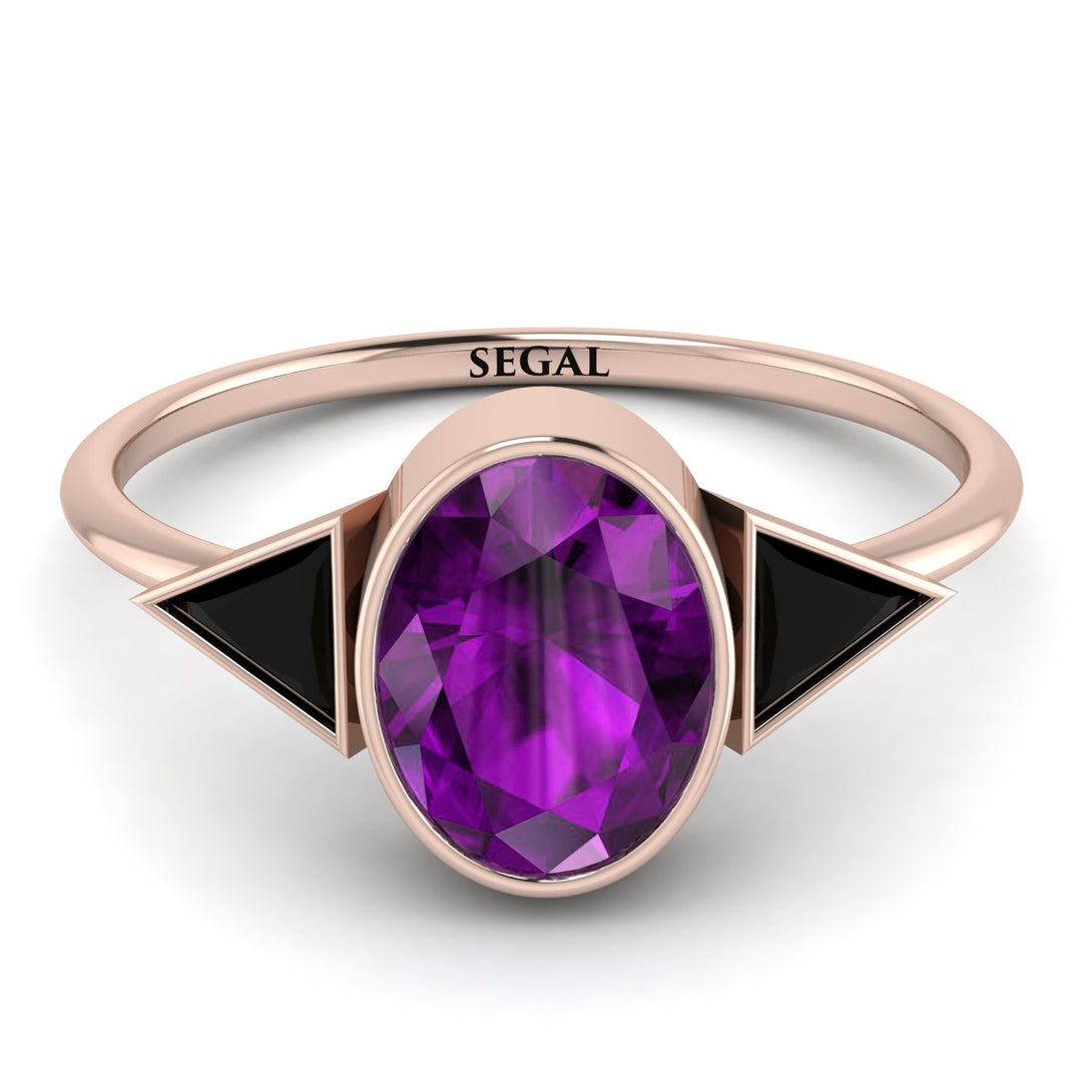 Geometrical Bezel Amethyst Ring - Trinity No. 308