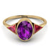 Geometrical Bezel Amethyst Ring - Trinity No. 310
