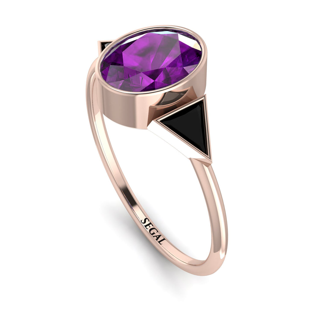 Geometrical Bezel Amethyst Ring - Trinity No. 308