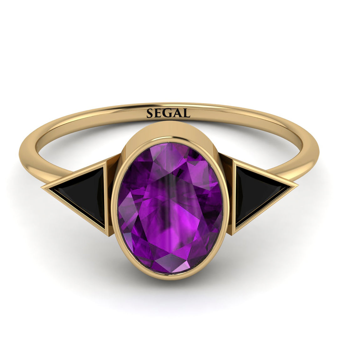 Geometrical Bezel Amethyst Ring - Trinity No. 307