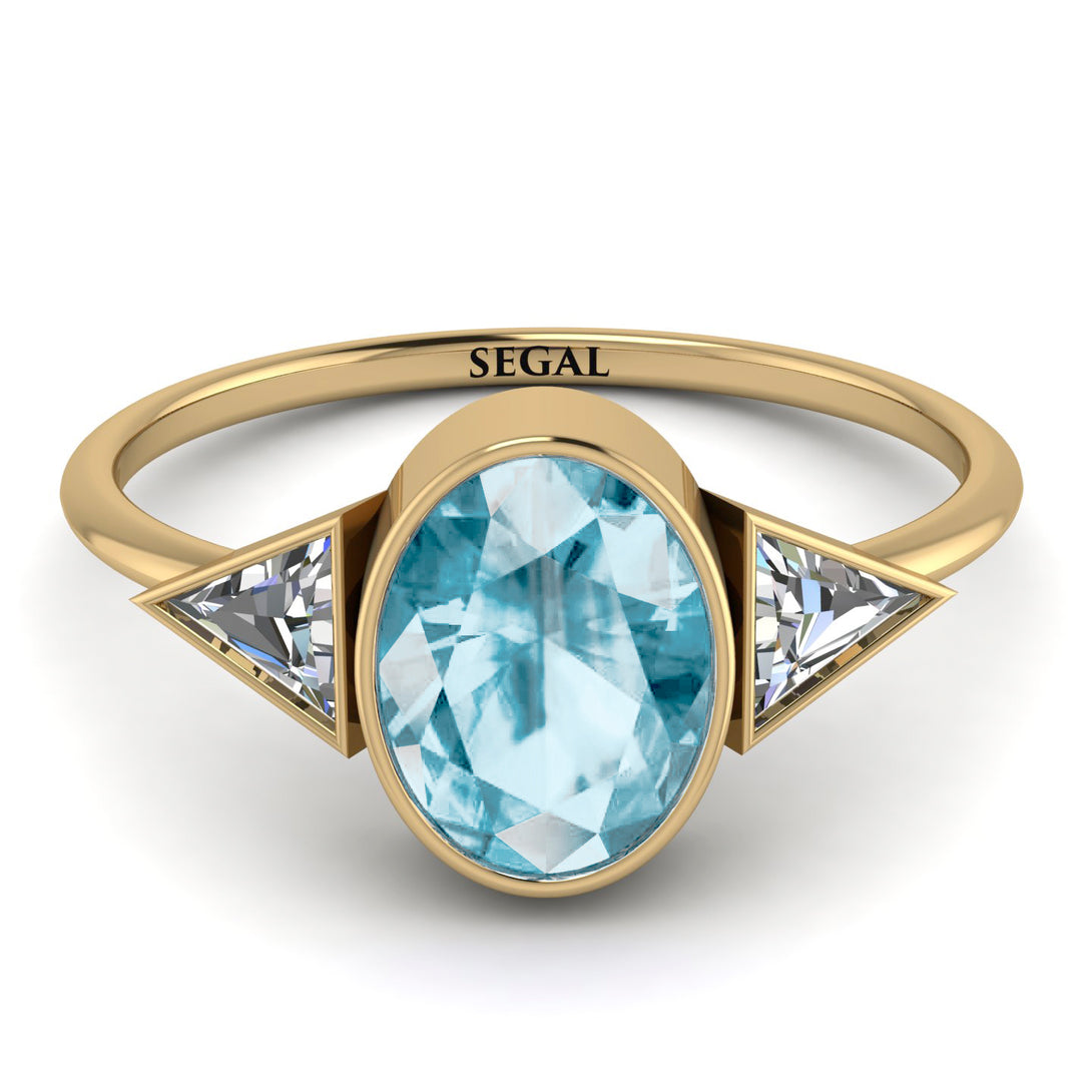 Geometrical Bezel Aquamarine Ring - Trinity No. 401