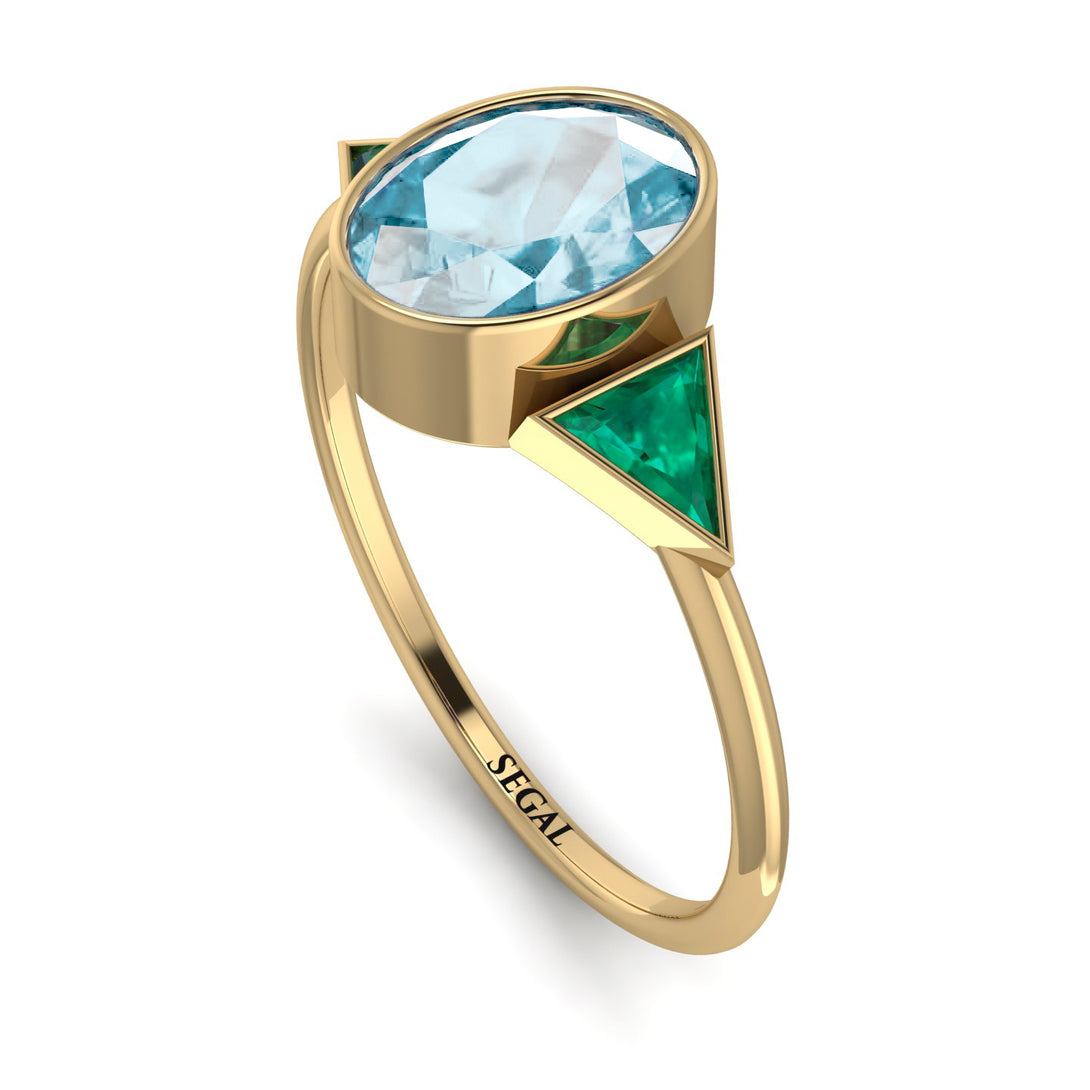 Geometrical Bezel Aquamarine Ring - Trinity No. 404