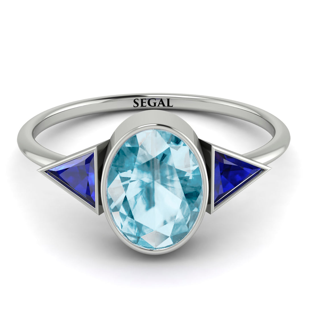 Geometrical Bezel Aquamarine Ring - Trinity No. 415