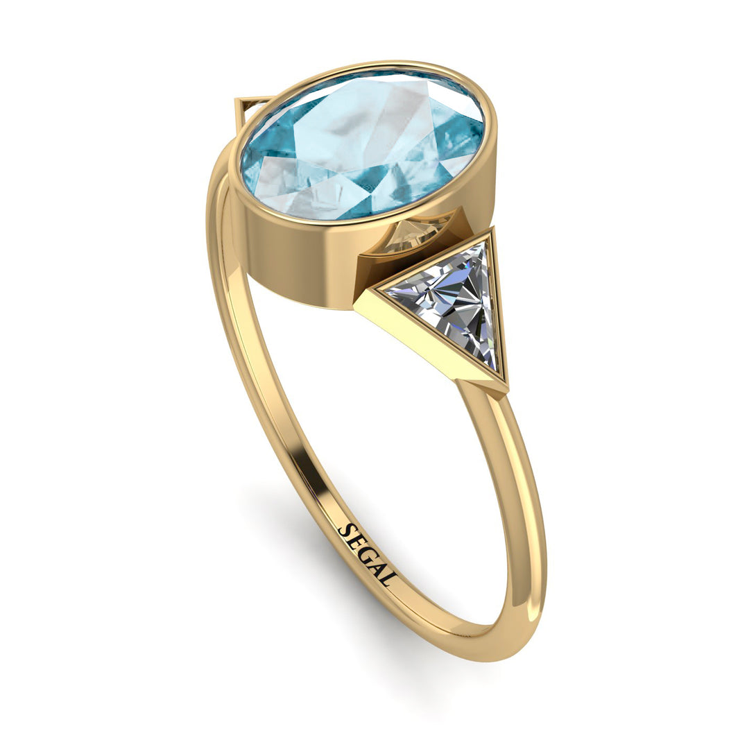 Geometrical Bezel Aquamarine Ring - Trinity No. 401