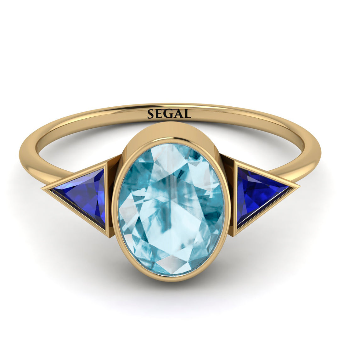 Geometrical Bezel Aquamarine Ring - Trinity No. 413