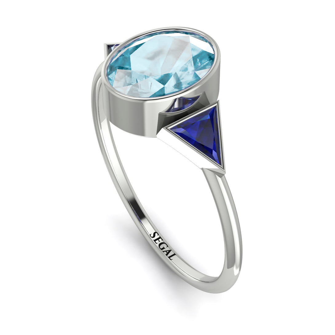 Geometrical Bezel Aquamarine Ring - Trinity No. 415