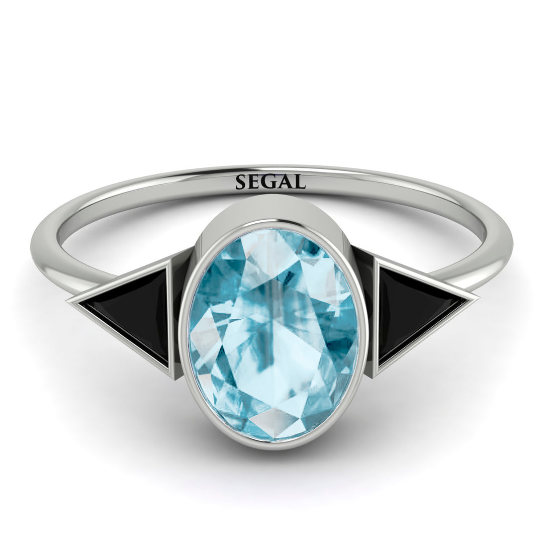 Geometrical Bezel Aquamarine Ring - Trinity No. 409
