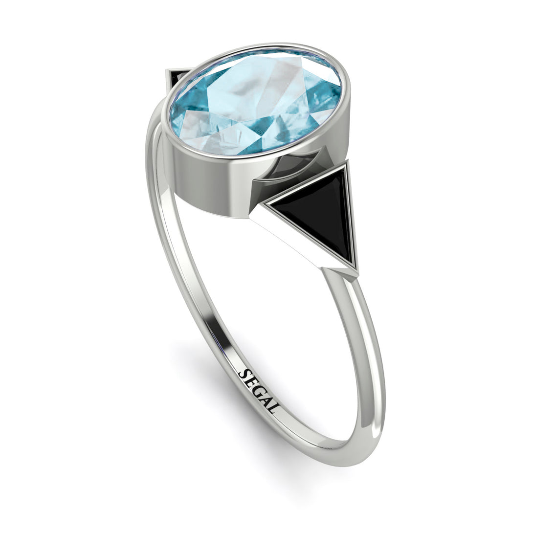 Geometrical Bezel Aquamarine Ring - Trinity No. 409