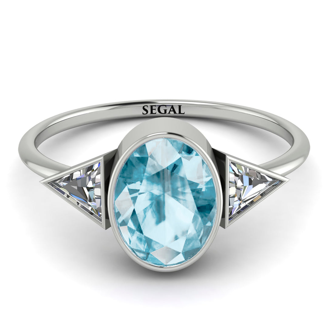 Geometrical Bezel Aquamarine Ring - Trinity No. 403