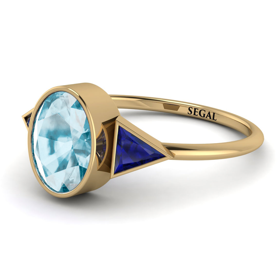 Geometrical Bezel Aquamarine Ring - Trinity No. 413