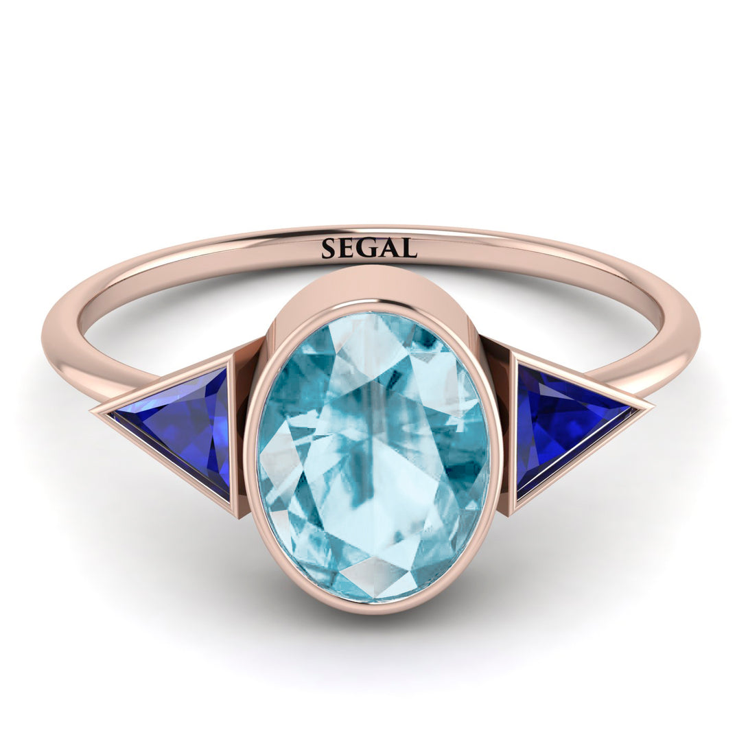 Geometrical Bezel Aquamarine Ring - Trinity No. 414