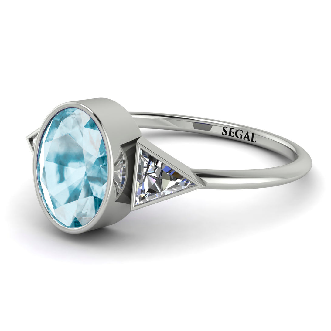 Geometrical Bezel Aquamarine Ring - Trinity No. 403