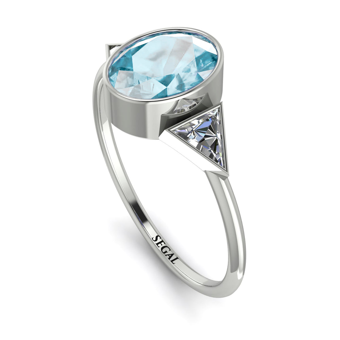 Geometrical Bezel Aquamarine Ring - Trinity No. 403