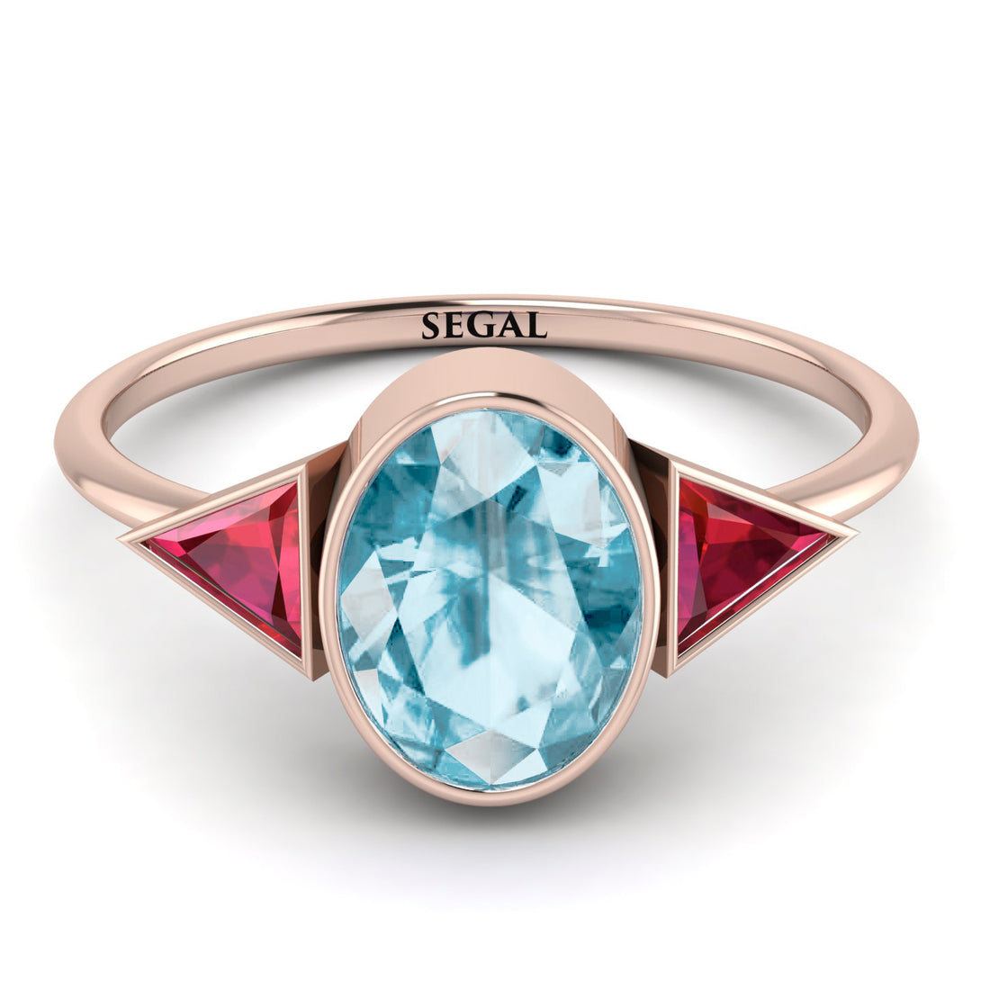 Geometrical Bezel Aquamarine Ring - Trinity No. 411
